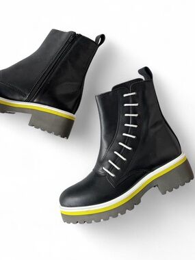 All Black Zip-Up Leather Boots